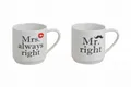 Wurm Becher Becher Mr. Right Mrs. Always Right Porzellan Hochzeit 2 er Set