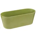 Viana Pflanzschale oval Grün Kunststoff Balkondeko 27x11x10cm 3er-Set, 3 Stück