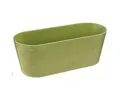 Viana Blumentopf Pflanzschale oval Grün Kunststoff Balkondeko 27x11x10cm 3er-Set, 3 St