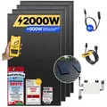 Balkonkraftwerk 2000W Solaranlage mit Ziegeldach Halterung (Einzelmont.) Steckerfertig Komplettset Photovoltaik Anlage 800W, Kabellänge: 10m, Solakon