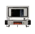 Xlmoebel TV-Board Luxus Wohnwand mit integriertem Kamin und TV-Ständer aus Holz (TV-Ständer+TV-Rahmen), Hergestellt in Europa