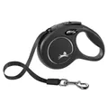 flexi Flexileine FLEXI Rollleine New CLASSIC Gurt - 3m, bis 12kg Farbe: Schwarz