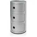 Kartell Container Componibili silberfarben, Designer Anna Castelli Ferrieri, 58.5 cm