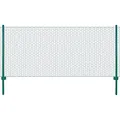 vidaXL Maschendrahtzaun mit Pfosten Komplett Set Maschendraht Zaun Zaunset Gartenzaun Drahtzaun Gehege Kaninchendraht Stahl 25x0,5m Grün 13mm