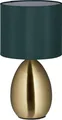 Relaxdays Nachttischlampe Touch dimmbar, moderne Touch Lampe, 3 Stufen, E14, Tischlampe mit Kabel, 33,5 x 18 cm, messing