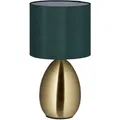 Relaxdays Nachttischlampe Stahl Messing Petrolgrün Touch Dimmbar 33,5 cm x 18 cm 0,68 kg