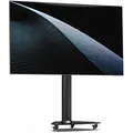 XTRARM Proton 100 100 mobiler TV Ständer Rollbar,Steckerleiste mit USB Anschluss, TV ca. 37-70 Zoll 40 kg, viele VESA-Größen, Variable Höhe bis ca. 135 cm, Schwarz TV-Standfuss