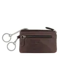 BRAUN BÜFFEL - Schlüsseletui aus echtem Rindleder Arezzo 12cm - Kleine Schlüsseltasche für Herren & Damen mit Reißverschluss & 2 Schlüsselringen - Zeitlos klassisches Schlüsselmäppchen Braun