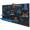 10 Stapelboxen Wandregal Kunststoff 154 x 78 cm Werkzeughalter Werkstatt Garage
