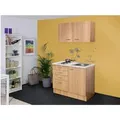 Flex-Well Classic Miniküche Nano 100 cm Buche Nachbildung