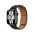 Original Apple Uhr Leder Link Armband 44mm/45mm/46mm - M/L - Mitternacht