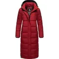 Navahoo Steppmantel Isalie zeitloser Wintermantel mit abnehmbarer Kapuze rot S (36)