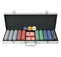 vidaXL Spiel Poker Set mit 500 Chips Aluminium
