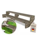Gartenwelt Riegelsberger Terrassentreppe aus imprägnierter Kiefer – 190 cm breit, 2 Stufen, Gesamthöhe 38 cm – wetterfeste Außentreppe aus Massivholz inkl. Wangen, Bohlen & Schrauben