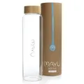 mayu Water Wasserflasche – 100% Borosilikatglas, integriertes Sieb, Bambus-Deckel, umweltfreundlich und BPA-frei, auslaufsicher, verschiedene Größen (1,5 Liter), ideal für Wasser, Tee & mehr