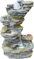 Granimex Fudong Polystone Schiefer-Wasserfall mit Glaskugel und LED Zierbrunnen Wasserspiel 86x54x42 cm