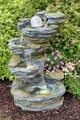 Fudong Wasserfall 86cm Polystone Gartenbrunnen Schiefer Optik Springbrunnen