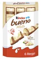 Kinder bueno White 6er – Waffel-Riegel mit weißer Schokolade, zarter Knusperhülle und cremiger Milch-Haselnuss-Füllung – 117g