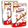 2 er Pack Ferrero kinder bueno White 2 x117 g Waffel mit feiner Milchhaselnusscreme-Füllung überzogen mit Weißer Schokolade