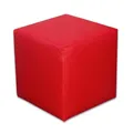 Best for Home - Sitzhocker Sitzwürfel | Bodenkissen Hocker | Sitzwürfel Kunstleder | Fußhocker Wohnzimmer | Fußhocker gepolstert | Sitzwürfel 40x40x40 | Sitzhocker Holzwerkstoff | Sitzwürfel (Rot)