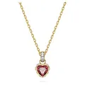 Swarovski Chroma Anhänger, Vergoldete Damenhalskette mit Herz-Motiv und Strahlenden Swarovski Kristallen