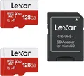 Lexar Micro SD Karte 128GB 2er Pack, Speicherkarte Micro SD mit Adapter 100 MB/s