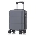 Koffer Trolley Reisekoffer Suitcase, Rollkoffer Handgepäck ,mit 4 Rollen360°, Hartschalenreisekoffer, Zahlenschloss, Weicher Gummigriff(S, Grau)