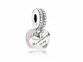 Pandora 792072EN40 - Mother & Daughter Hearts Charm-Anhänger - Sterling Silber - Zirkonia + Emaille Pink