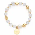 Leonardo Jewels Armband gold Hope Armreif Arm Band Schmuck Edelstahl Glas Weiß