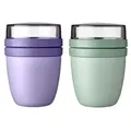 Mepal | Lunchpot Ellipse Mixed Mini | Vivid Lilac + Nordic Sage | Müslibecher to go | Unterteilung für Joghurt & Müsli | 300 ml + 120 ml | Geeignet