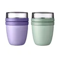 Mepal | Lunchpot Ellipse Mixed Mini | Vivid Lilac & Nordic Sage | Müslibecher to