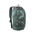 Quechua Kleiner Bergwanderrucksack, Spaziergangsrucksack, Touristenrucksack. Kleiner Sportrucksack, 10L, Dunkelgrün mit braunen, grauen und orangefarbenen Naturdetails. (Arpenaz NH100)