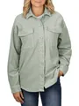DENIMFY Hemdjacke Damen Hemdbluse DFSophia Oversize Fit Shacket mit Knopfleiste, Jadeite Green (52202)