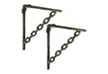 relaxdays Wandregalhalter 2er Set Regalwinkel Gusseisen Kette, Bronze