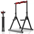 Power Tower Dip Station Faltbar, Klimmzugstange Freistehend Pull Up Bar Verst...