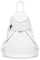 Caspar Großer Damen Leder Rucksack Eleganter City Backpack - CLASSIC LINE - Modell No.790 - Made in Italy, Farbe:weiß, Größe:Groß (BxHxT ca. 29x35x13 cm)