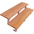 Vinuovo - Bali Gartentreppe Stahl H37cm - 2 Bankirai Hartholz Stufen B120cm