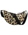 LARKSON Crossbody Bag Damen & Herren Beige Leo - Solveig Small - Umhängetasche im Halbmond Style - Halbrunde Schultertasche - Moon Bag Design - Wasserabweisend