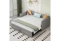 Odikalo Schlafsofa Polsterbett Ausziehbar 90/180*200cm Lattenrosten Samtstoff Beige/Grau