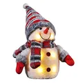 Bambelaa! LED Schneemann Weihnachtsdeko Innen Beleuchtet 26 cm Batteriebetrieben Weihnachtsbeleuchtung Weihnachten Rot