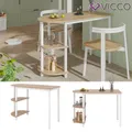 Bartisch Freetown Eiche Weiß 110 x 75,5 cm mit Regal Vicco