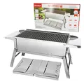 Compar Klappbarer Mangal Camping-Grill SPUTNIK aus Edelstahl BBQ Holzkohle