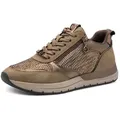 Tamaris Plateausneaker, Freizeitschuh, Halbschuh, Schnürschuh in veganer Verarbeitung beige|goldfarben 38 EU