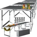 KESSER Multifunktionstisch Profi 3- teilig, 100 x 60 cm, Tapeziertisch 30kg Tragkraft je Tisch Mit Ausziehfunktion Klapptisch Flohmarktisch Beistelltisch Mehrzwecktisch Campingtisch höhenverstellbar
