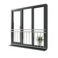 Mucola Brüstungsgeländer Balkongeländer Fenster Geländer Edelstahl Silber V2A Handlauf, 184 cm Länge, 90 cm Höhe, Stück, Premium-Geländer, V2A Edelstahl silberfarben 184 cm x 90 cm