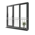 Mucola Balkongeländer Edelstahl 90x184 cm Fenstergeländer 14 Füllstäbe | Brüstungsgeländer Treppengeländer V2A Wandmontage innen & außen | Absturzsicherung Balkon Fenster inkl. Montagematerial