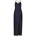 Vera Mont Abendkleid Damen figurbetont Schlitz blau S (34)
