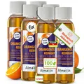 AlmaWin® Orangenöl Reiniger EXTRA STARK [6x 125ml] ideal als starker Allesreiniger & Fettlöser - Veganes Orangenreiniger Konzentrat mit fruchtigem Duft - Besonders ergiebiger Orangenölreiniger