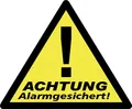 WAK-A Aufkleber >Alarmgesichert< 3er