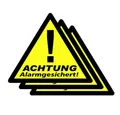 PENTATECH Warnschild PENTATECH 40201 Warnaufkleber Achtung Alarmgesichert Sprachen Deutsch